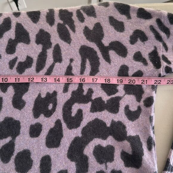 Skull Cashmere Carson Leopard Print Skull Back Hoodie Sweater Purple Black Sz.S - Picture 7 of 11